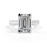 Lab-Grown 5.06 Carat Emerald E-VVS1 Diamond 14K White Gold Solitaire Ring