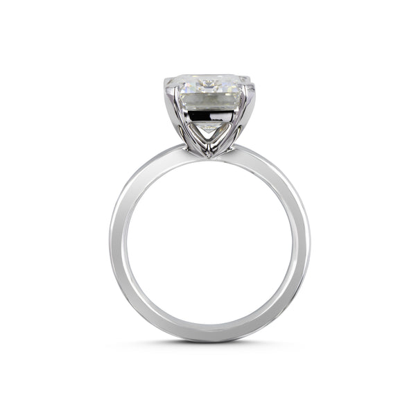 Lab-Grown 5.04 Carat Emerald E-VS1 Diamond 14K White Gold Solitaire Ring