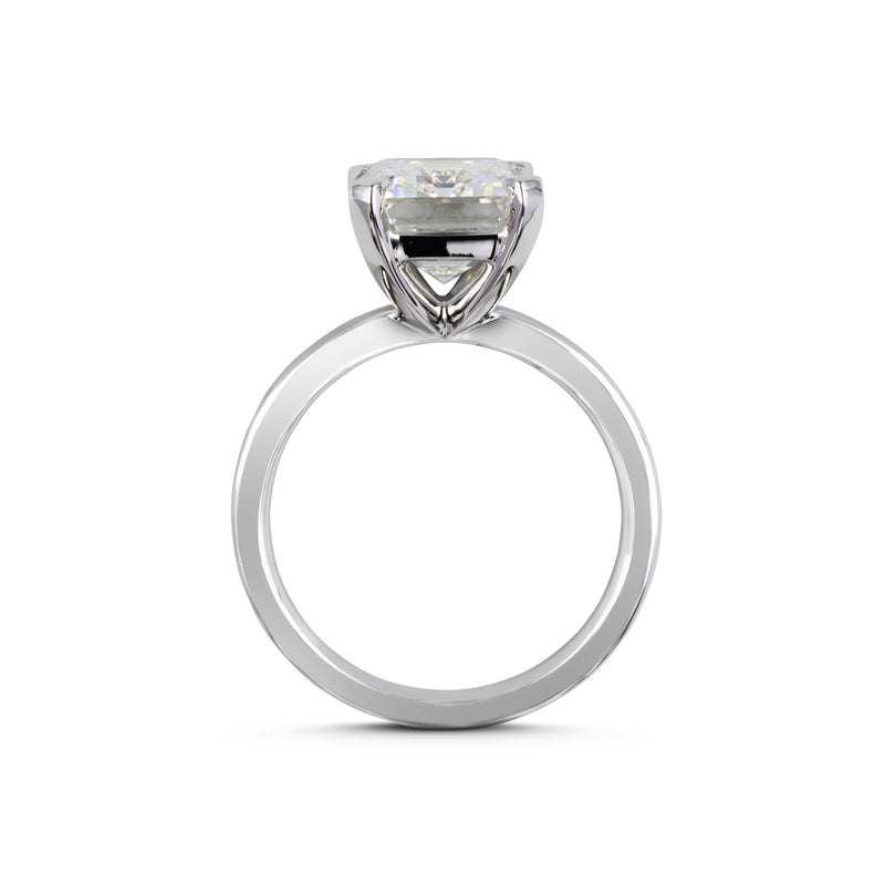 Lab-Grown 5.10 Carat Emerald F-VS1 Diamond 14K White Gold Solitaire Ring