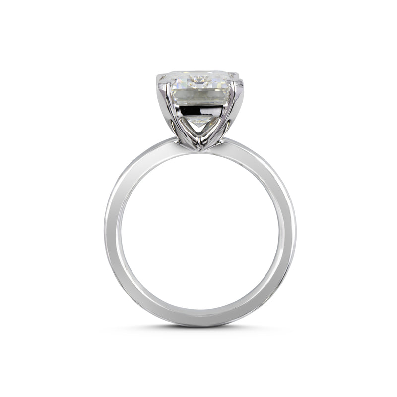 Lab-Grown 5.08 Carat Emerald F-VS2 Diamond 14K White Gold Solitaire Ring