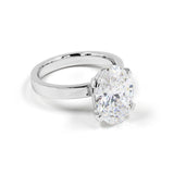 Lab-Grown 3.07 Carat Oval F-VVS2 Diamond 14K White Gold Solitaire Ring