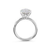 Lab-Grown 3.07 Carat Oval F-VVS2 Diamond 14K White Gold Solitaire Ring