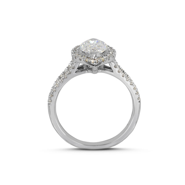 Lab-Grown 2.04 Carat Marquise D-VS1 Diamond 14K White Gold Split Shank Ring