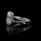 Lab-Grown 5.93 Carat Radiant E-VVS2 Diamond 14K White Gold Split Shank Ring