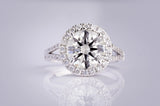 Lab-Grown 2.11 Carat Round E-VS1 Diamond Platinum Split Shank Ring