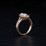Lab-Grown 2.67 Carat Marquise D-VS1 Diamond 14K Yellow Gold Split Shank Ring