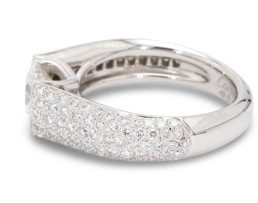 Cartier White Platinum Engagement Ring with 1.02 Carat Round Diamonds G VS2 GIA