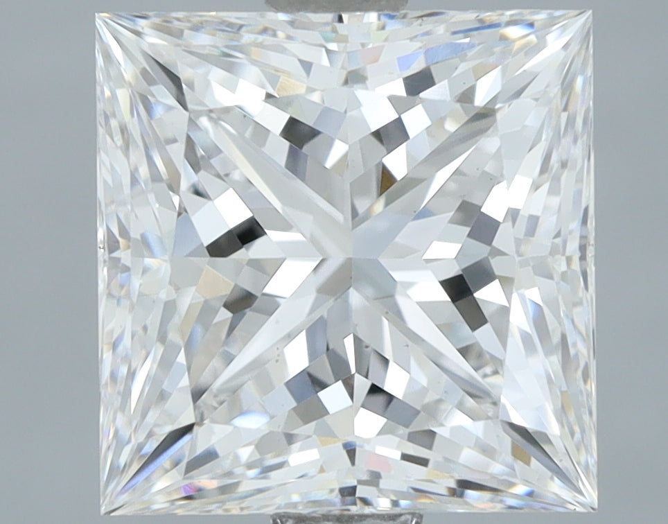 Lab-Grown 2.57 Carat Princess Cut Diamond color E Clarity VS1, precious stones, engagement diamonds