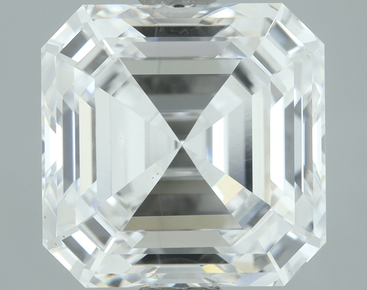 Lab-Grown 3.06 Carat Asscher Cut Diamond color E Clarity VS2, precious stones, engagement diamonds