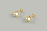 Lab-Grown 0 Carat Old European Brilliant E-VS2 Diamond 14K Yellow Gold Studs Earrings