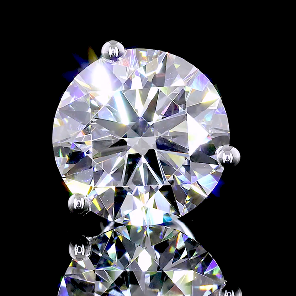 Lab-Grown 4.07 Carat Round F-VS1 Diamond 14K White Gold Martini Earrings