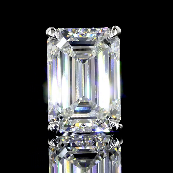Lab-Grown 5.02 Carat Emerald F-VS1 Diamond 14K White Gold Studs Earrings
