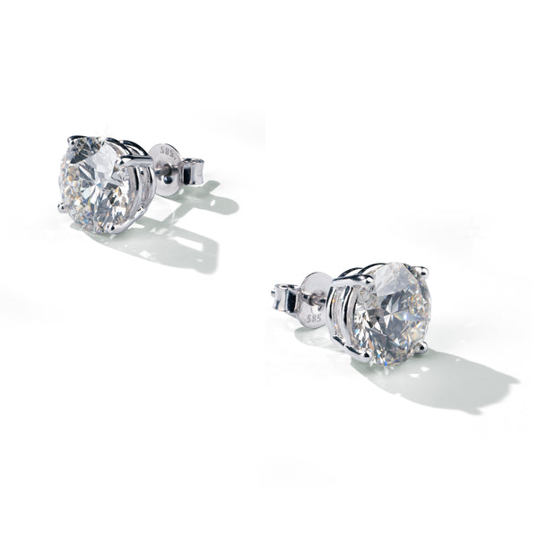 Lab-Grown 1.47 Carat Round D-VS1 Diamond 14K White Gold Martini Earrings
