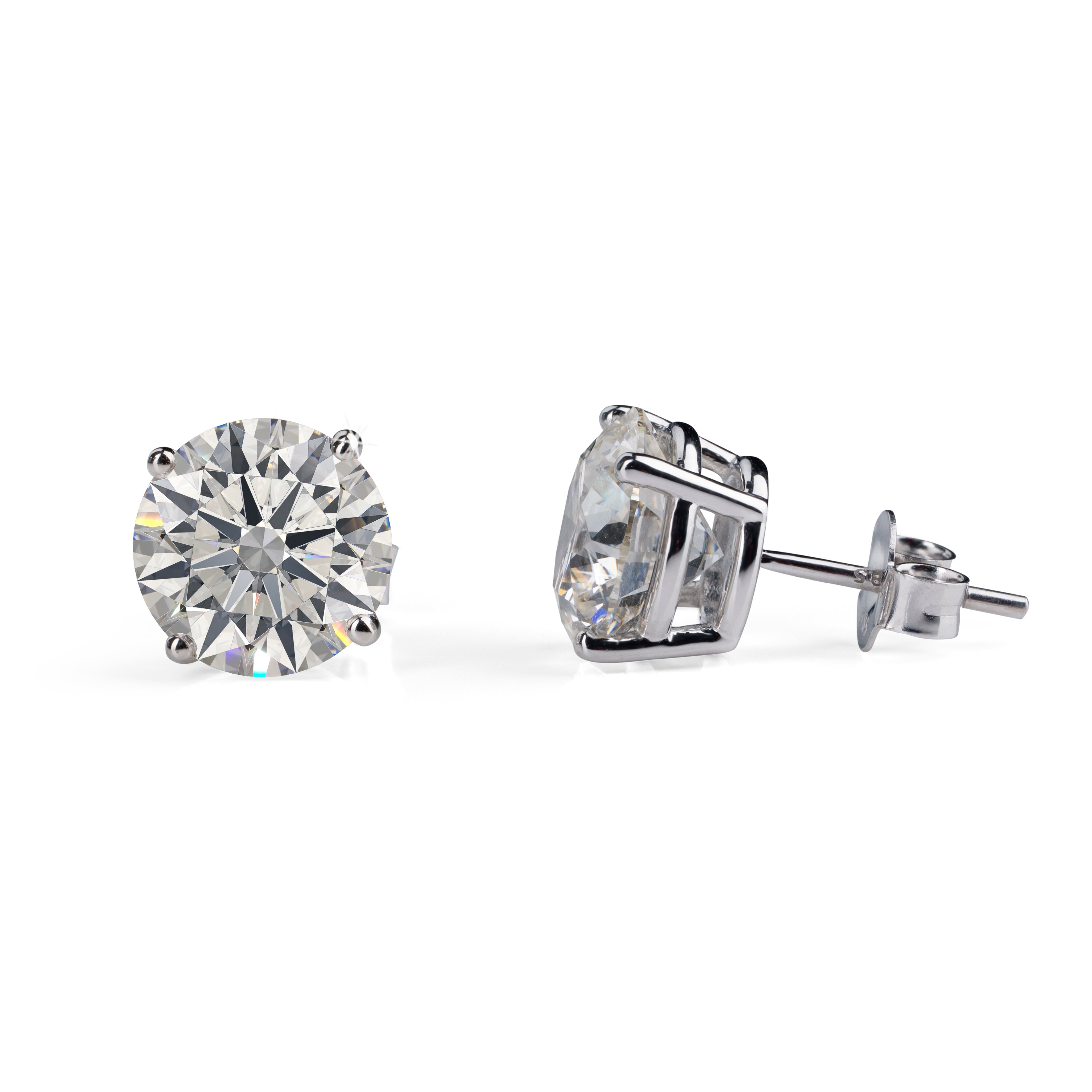 Lab-Grown 1.47 Carat Round D-VS1 Diamond 14K White Gold Martini Earrings