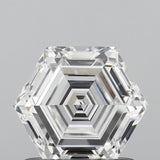 Lab-Grown 1.01 Carat Hexagonal Shape Diamond color D Clarity VVS2, precious stones, engagement diamonds