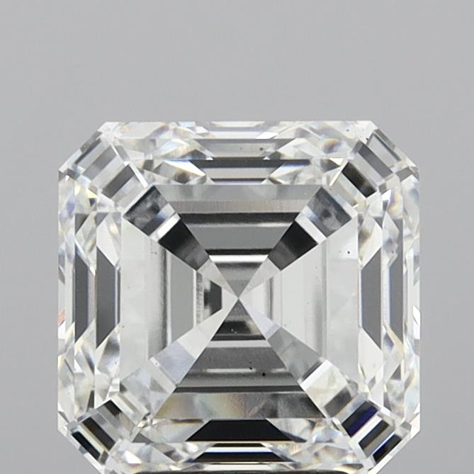Lab-Grown 5.01 Carat Asscher Cut Diamond color F Clarity VS2, precious stones, engagement diamonds