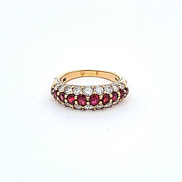 Tiffany & Co 1.00 Carat Ruby 0.80 Carat Diamond 18 Karat Yellow Gold Halo Ring
