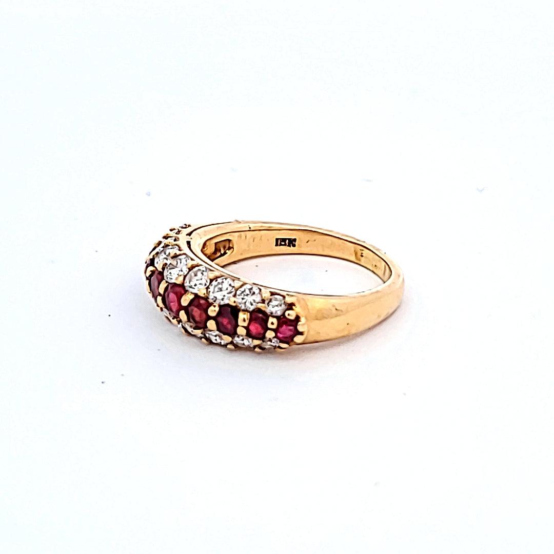 Tiffany & Co 1.00 Carat Ruby 0.80 Carat Diamond 18 Karat Yellow Gold Halo Ring