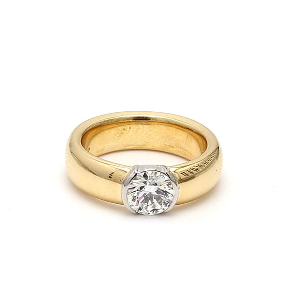 Tiffany & Co 1.01 Carat Round G VS1 Diamond 18K Yellow Gold Engagement Ring