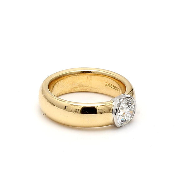 Tiffany & Co 1.01 Carat Round G VS1 Diamond 18K Yellow Gold Engagement Ring