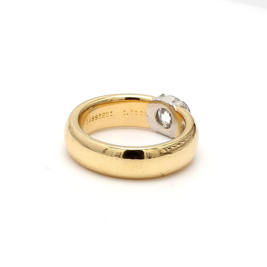 Tiffany & Co 1.01 Carat Round G VS1 Diamond 18K Yellow Gold Engagement Ring