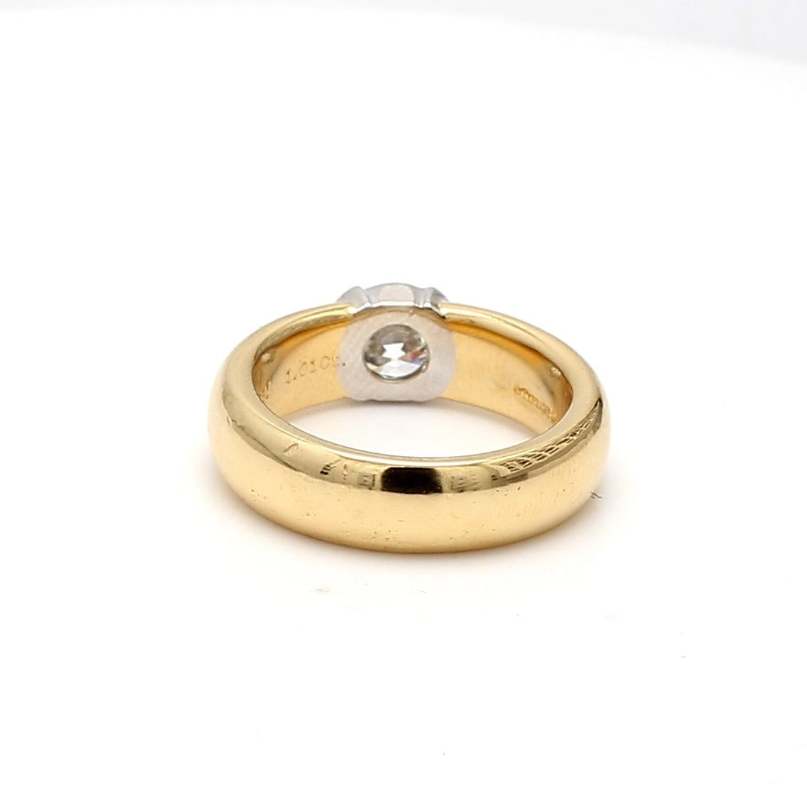 Tiffany & Co 1.01 Carat Round G VS1 Diamond 18K Yellow Gold Engagement Ring