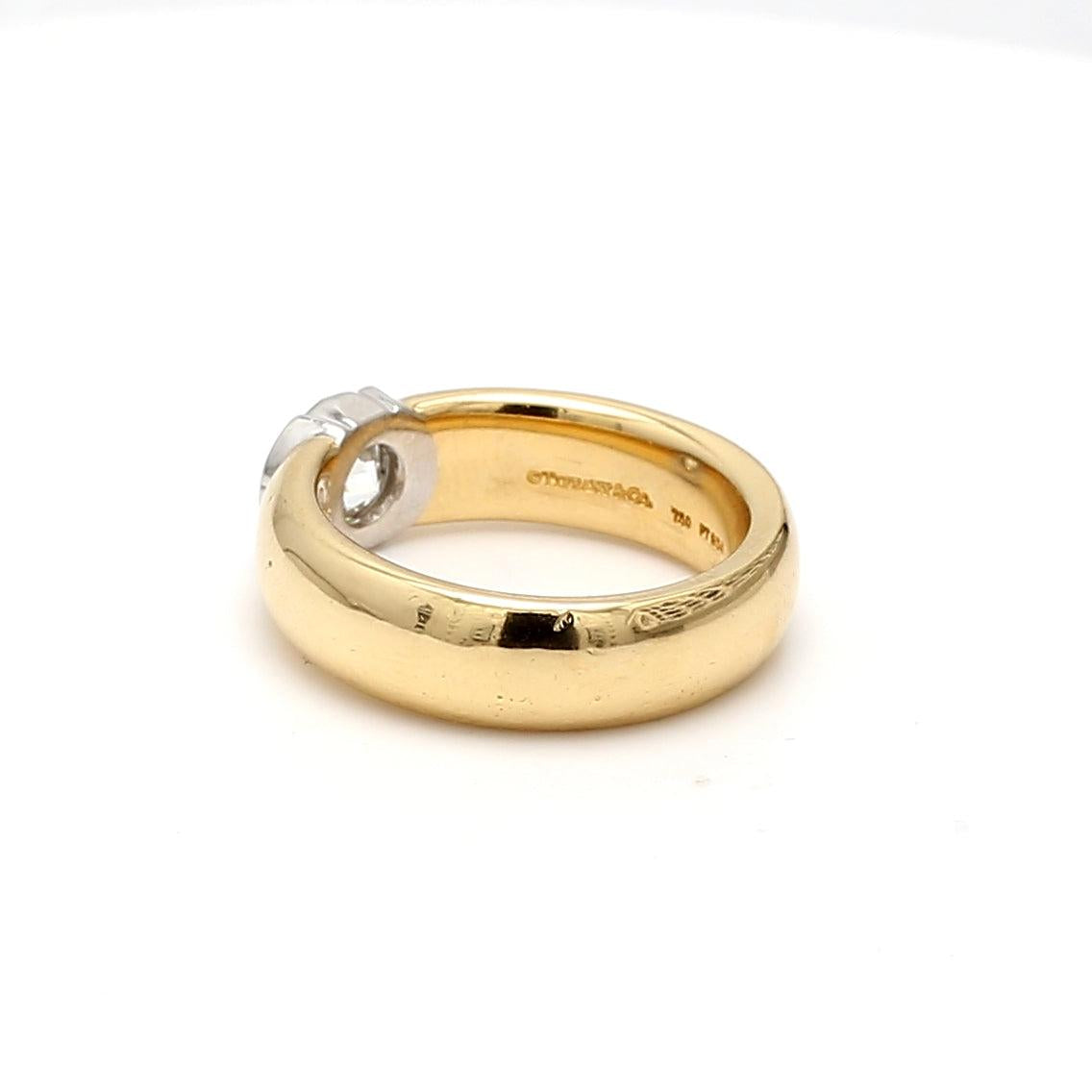 Tiffany & Co 1.01 Carat Round G VS1 Diamond 18K Yellow Gold Engagement Ring