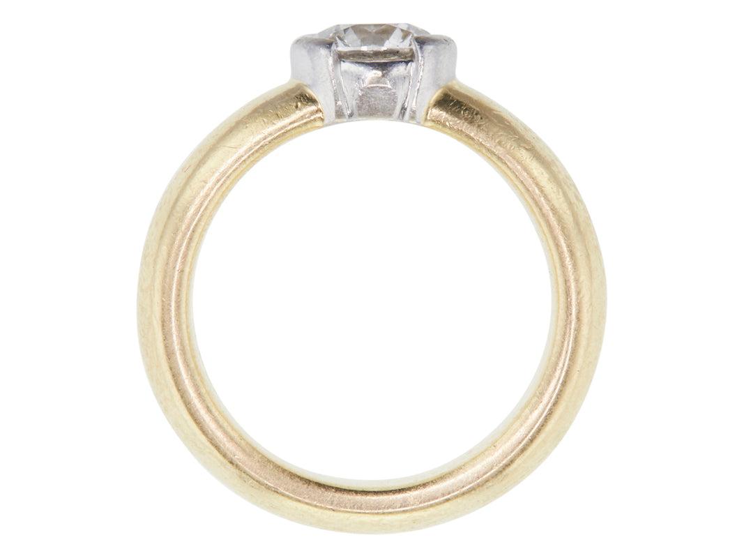 Tiffany & Co 1.01 Carat Round G VS1 Diamond 18K Yellow Gold Engagement Ring