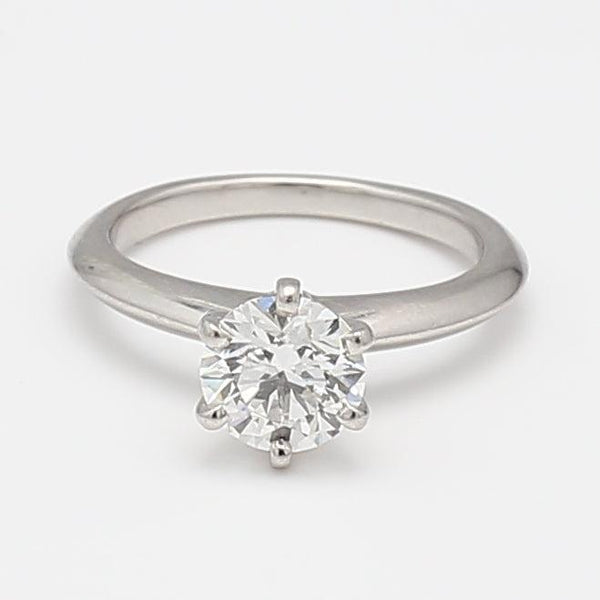 Tiffany & Co 1.08 Carat Round Brilliant G SI1 Diamond Platinum Engagement Ring
