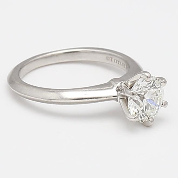 Tiffany & Co 1.08 Carat Round Brilliant G SI1 Diamond Platinum Engagement Ring
