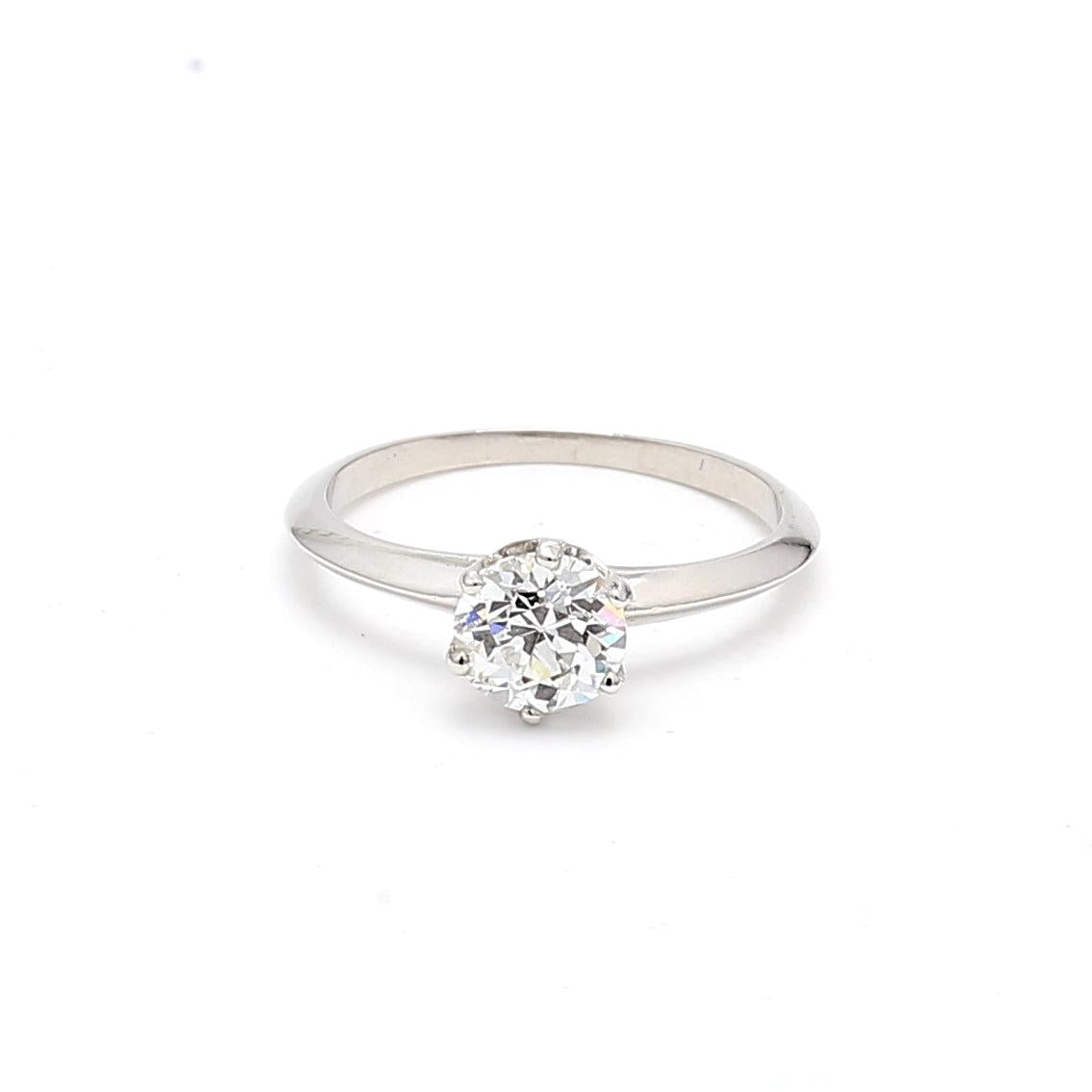 Tiffany & Co 1.12 Carat Old European Cut F VS2 Diamond Platinum Engagement Ring