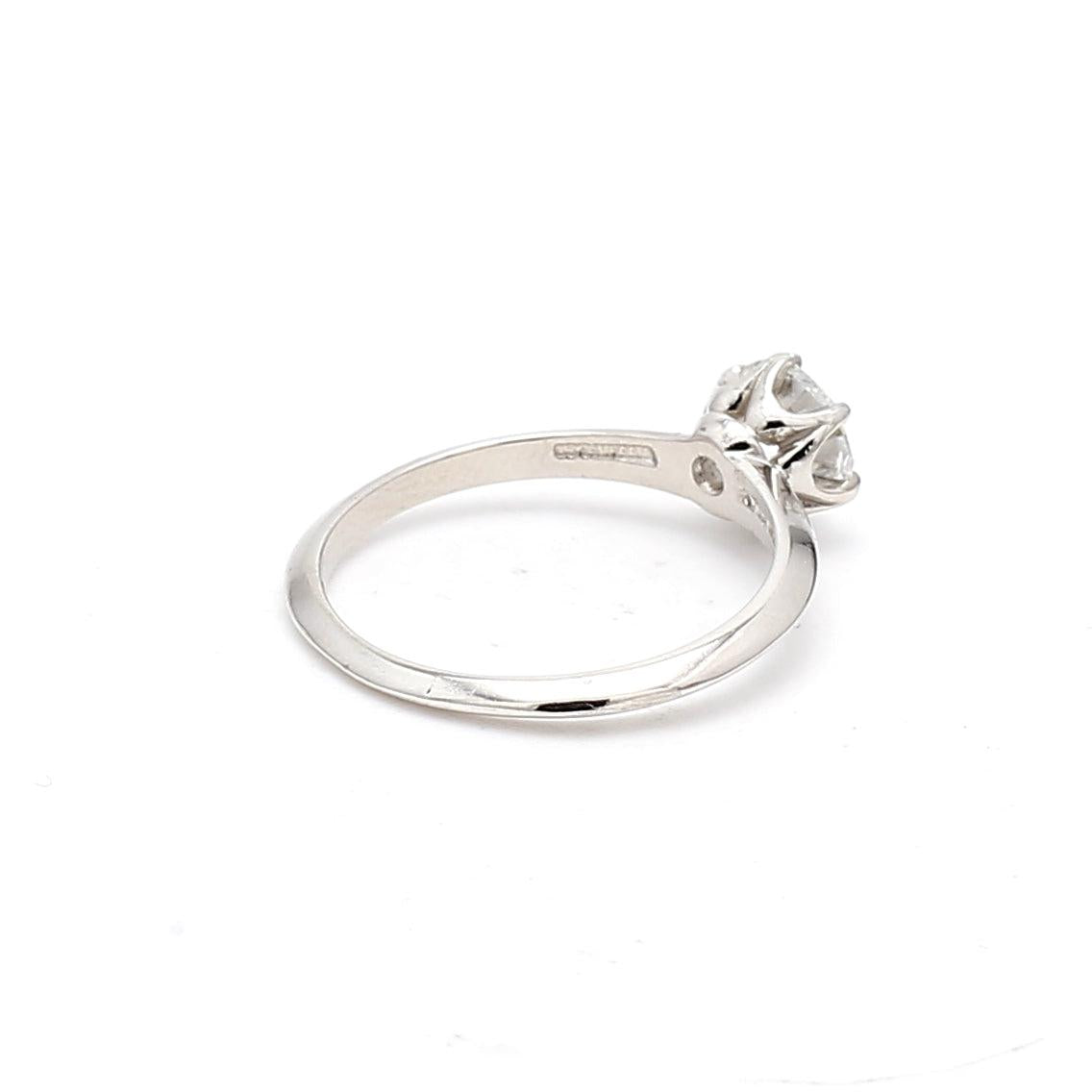 Tiffany & Co 1.12 Carat Old European Cut F VS2 Diamond Platinum Engagement Ring