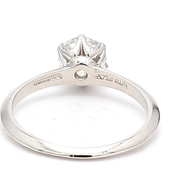 Tiffany & Co 1.12 Carat Old European Cut F VS2 Diamond Platinum Engagement Ring