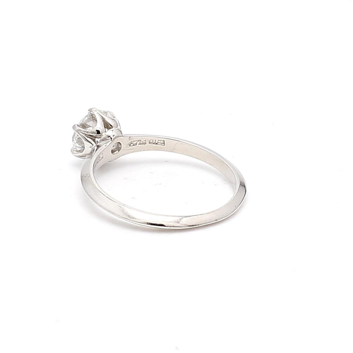 Tiffany & Co 1.12 Carat Old European Cut F VS2 Diamond Platinum Engagement Ring