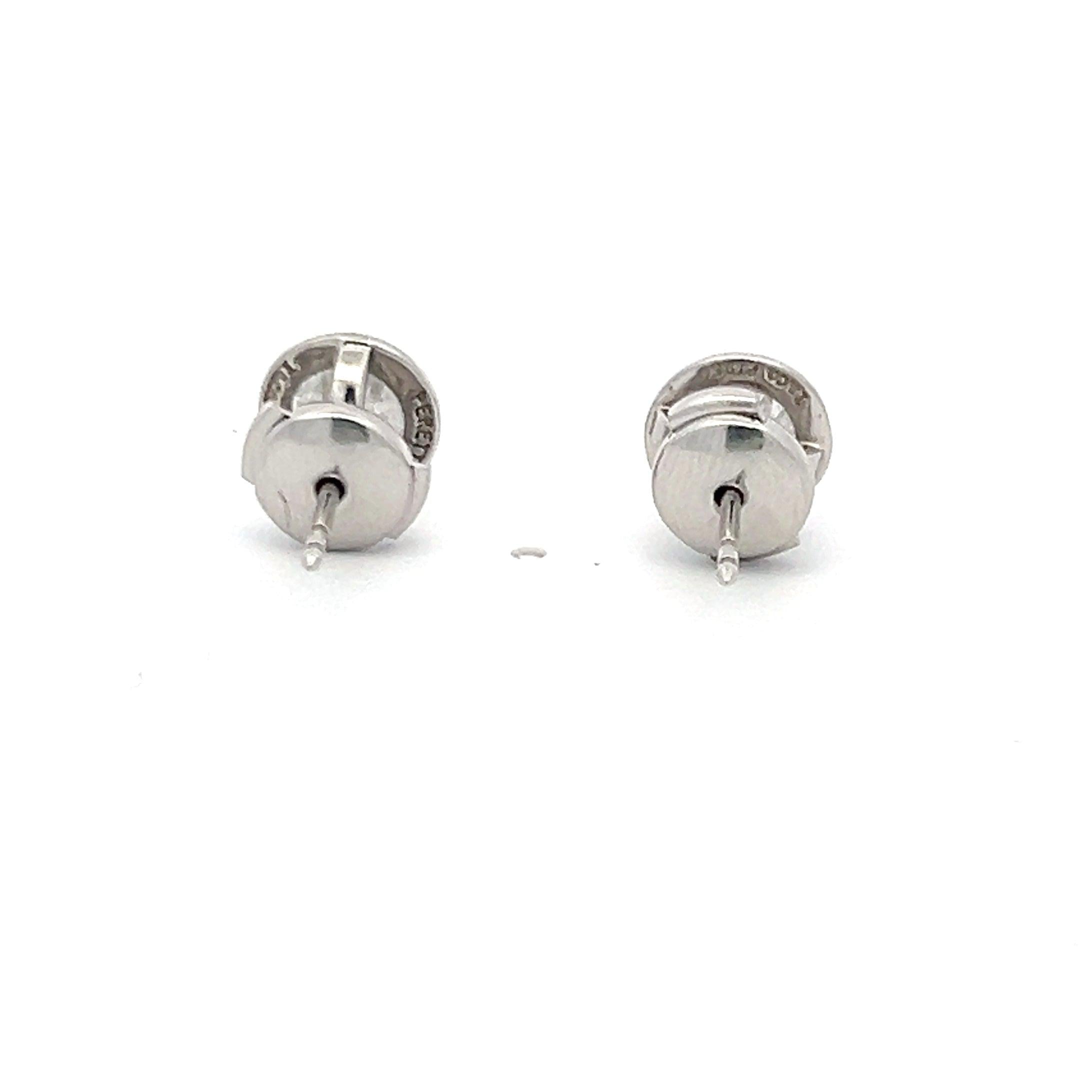 Tiffany & Co 2.05 Carat Round Brilliant G VS1 Diamond Platinum Earrings
