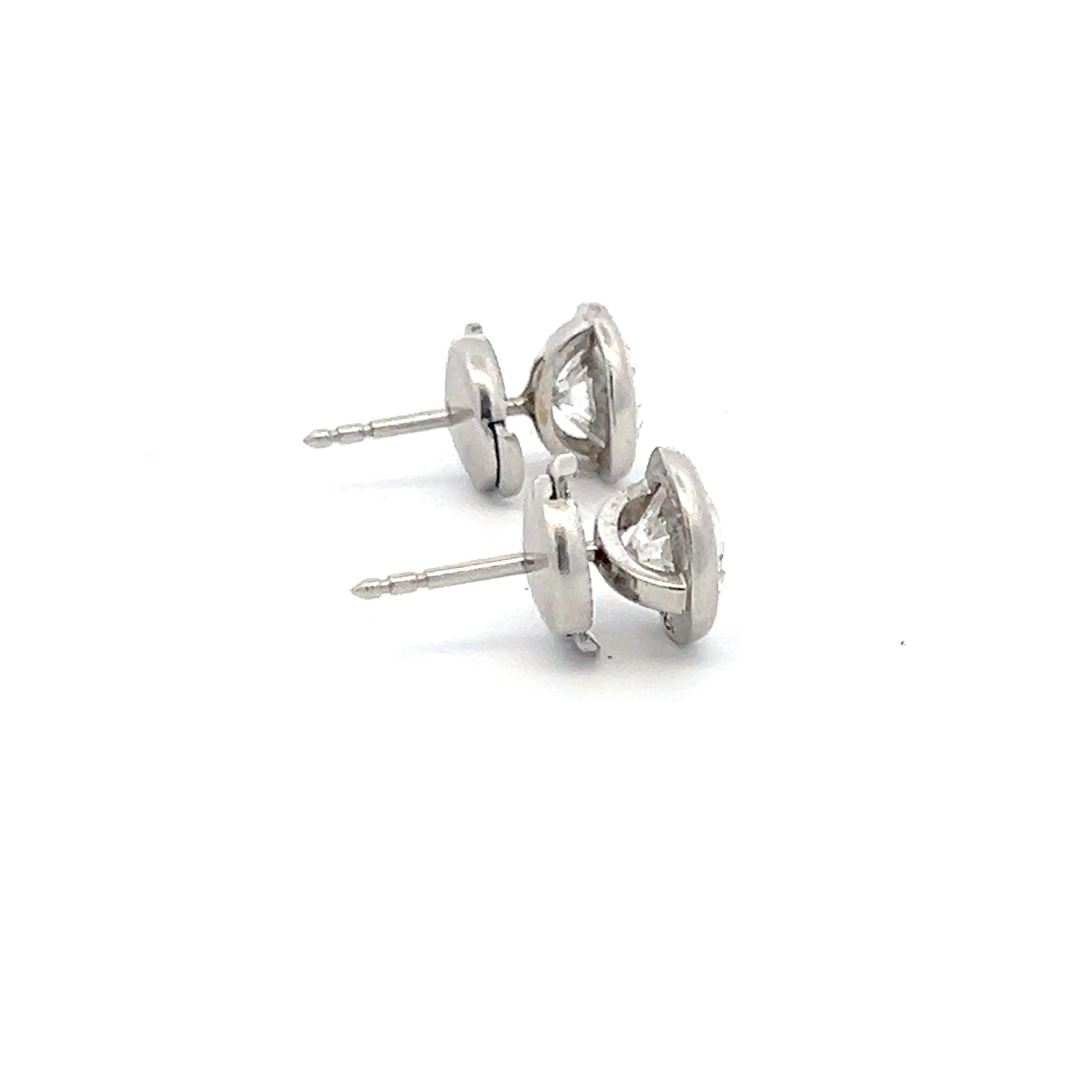 Tiffany & Co 2.05 Carat Round Brilliant G VS1 Diamond Platinum Earrings
