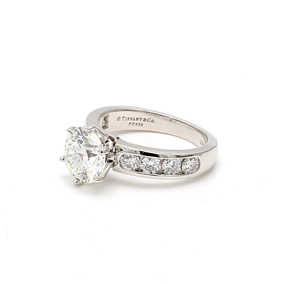 Tiffany & Co 3.00 Carat Round Brilliant Diamond Platinum Engagement Ring