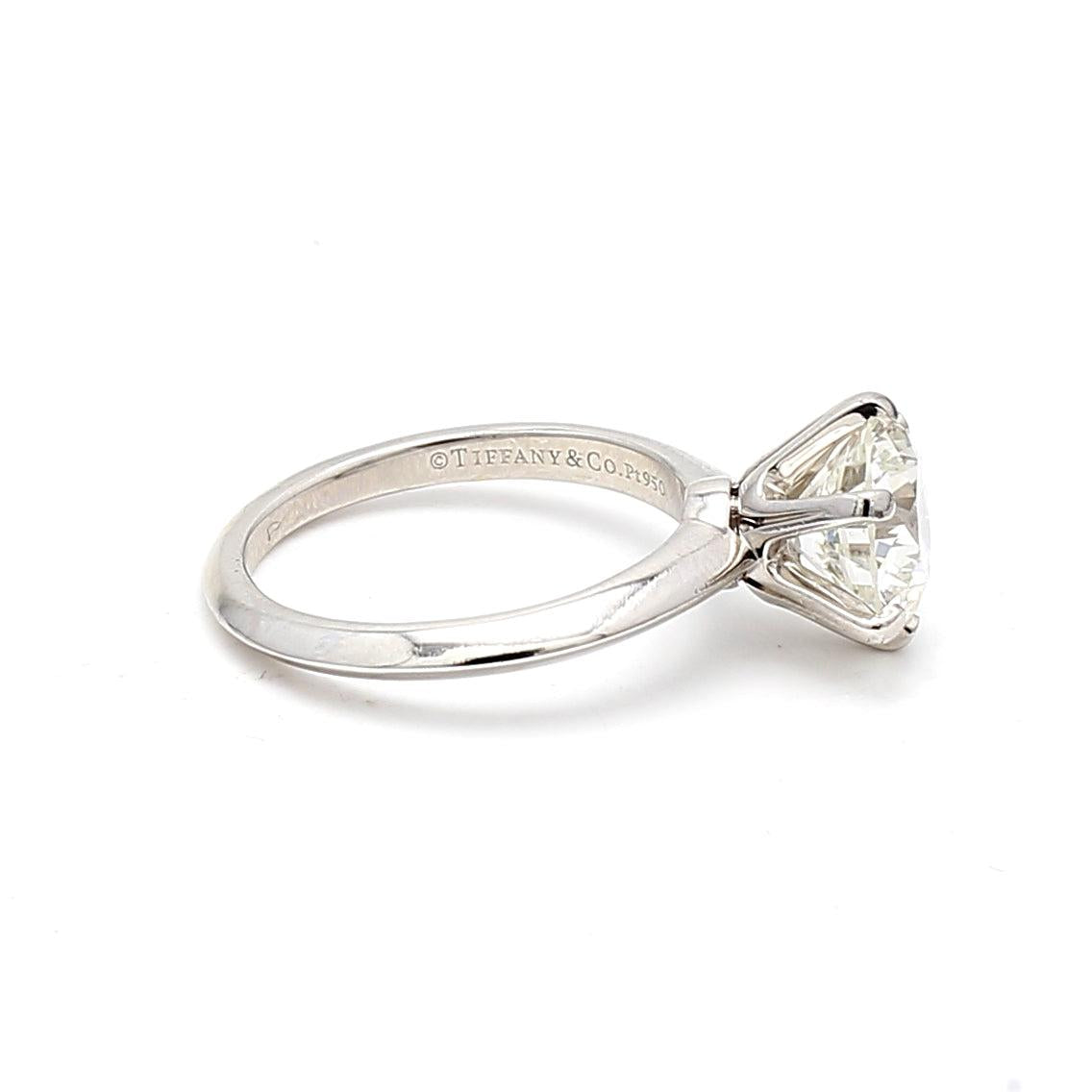 Tiffany & Co 3.03 Carat Round Brilliant I VS1 Diamond Platinum Engagement Ring