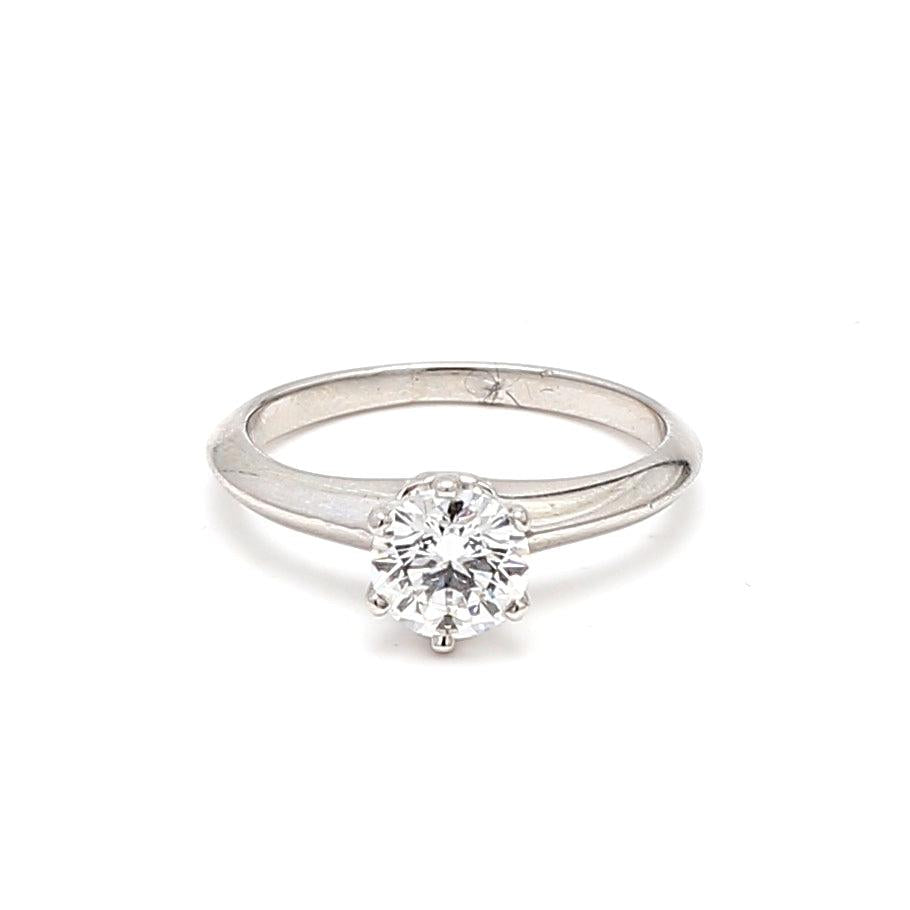 Tiffany and Co 0.72 Carat Round Brilliant Shape Diamond Platinum Engagement Ring