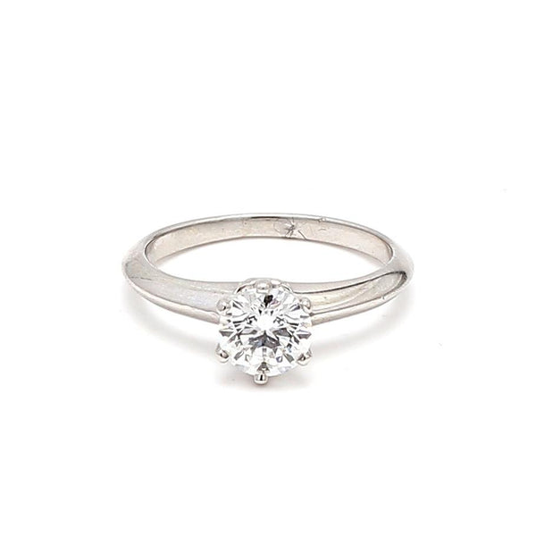 Tiffany and Co 0.72 Carat Round Brilliant Shape Diamond Platinum Engagement Ring
