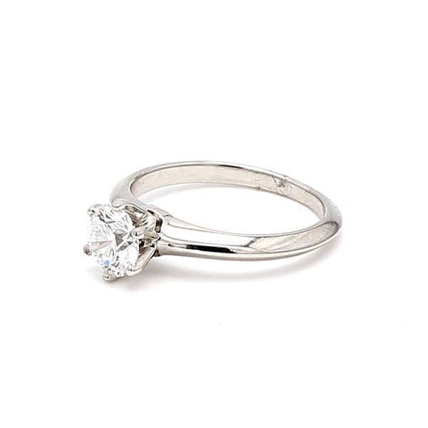Tiffany and Co 0.72 Carat Round Brilliant Shape Diamond Platinum Engagement Ring