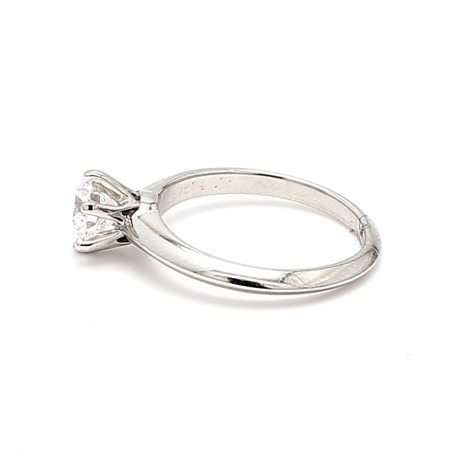 Tiffany and Co 0.72 Carat Round Brilliant Shape Diamond Platinum Engagement Ring