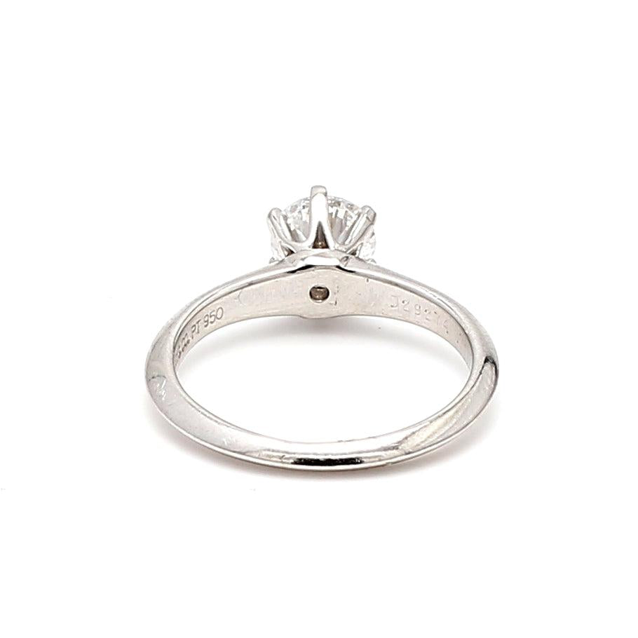 Tiffany and Co 0.72 Carat Round Brilliant Shape Diamond Platinum Engagement Ring