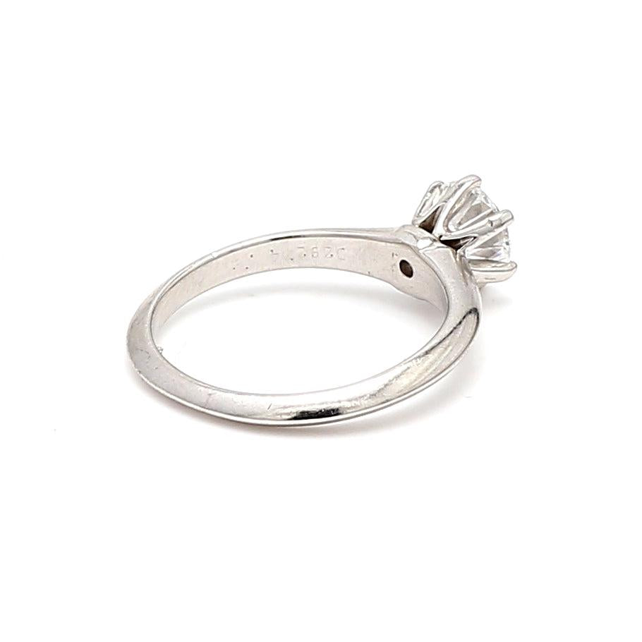 Tiffany and Co 0.72 Carat Round Brilliant Shape Diamond Platinum Engagement Ring