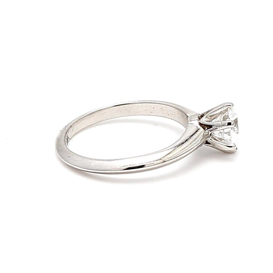 Tiffany and Co 0.72 Carat Round Brilliant Shape Diamond Platinum Engagement Ring