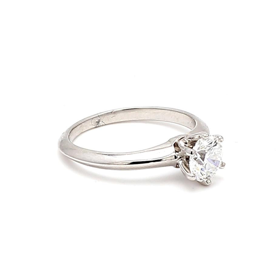 Tiffany and Co 0.72 Carat Round Brilliant Shape Diamond Platinum Engagement Ring