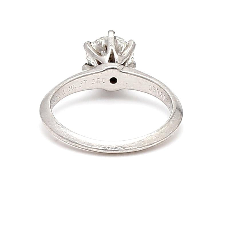 Tiffany and Co 1.04 Carat E-VS1 Diamond Platinum Engagement Ring