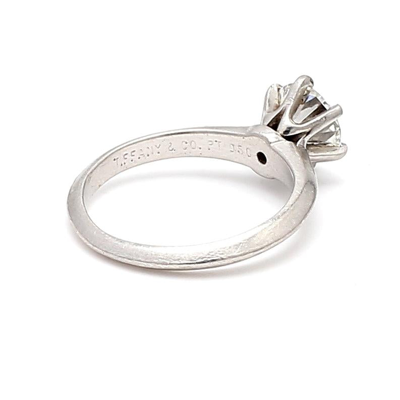 Tiffany and Co 1.04 Carat E-VS1 Diamond Platinum Engagement Ring