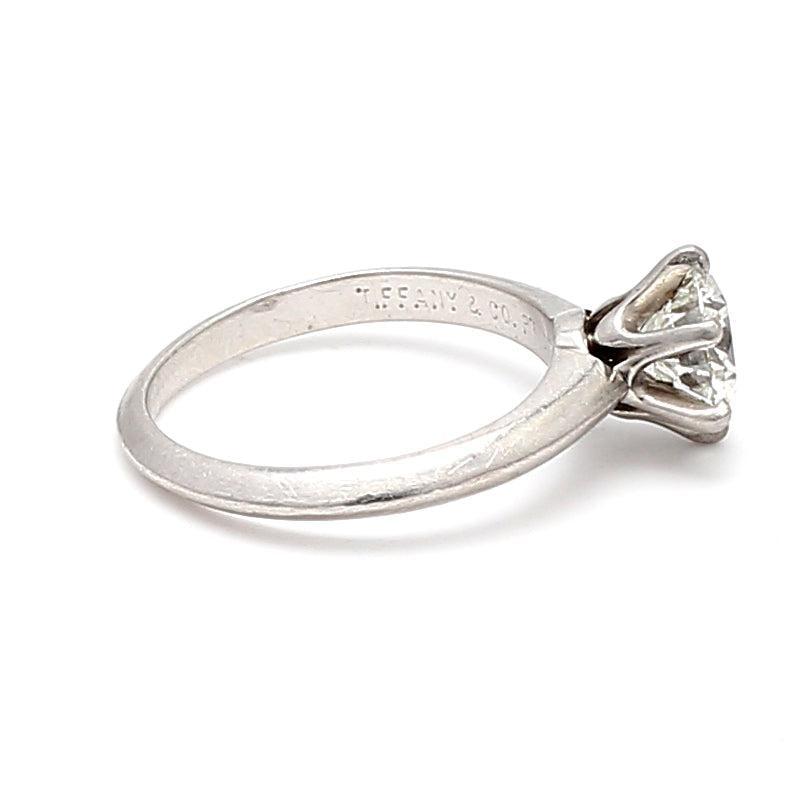 Tiffany and Co 1.04 Carat E-VS1 Diamond Platinum Engagement Ring