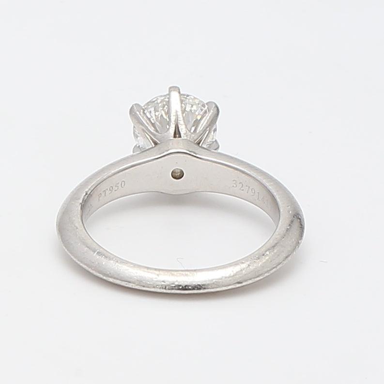 Tiffany and Co 1.04 Carat Round Brilliant Diamond Platinum Engagement Ring